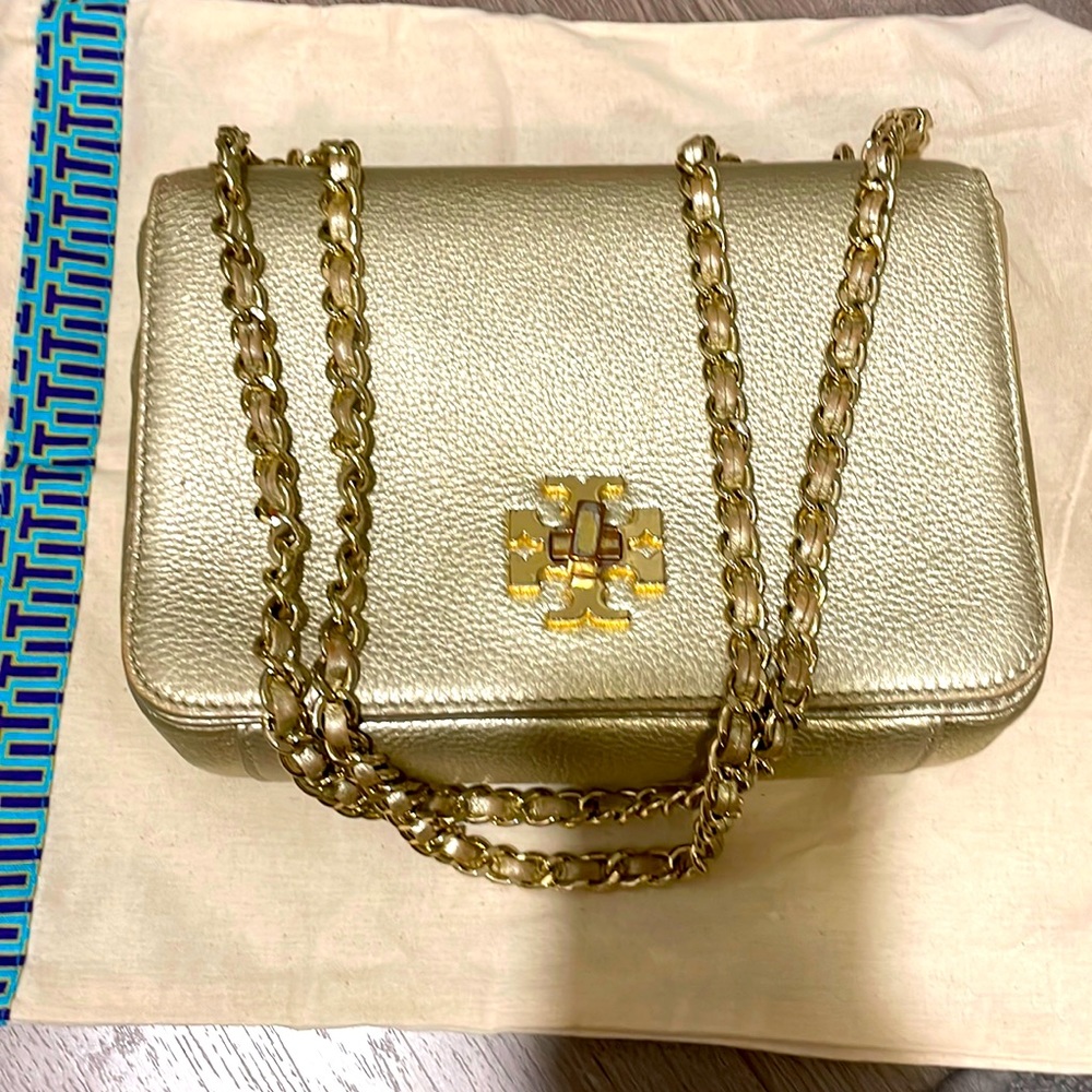 Tory Burch leather bags gold